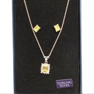 Sterling Silver & Citrine Necklace Set